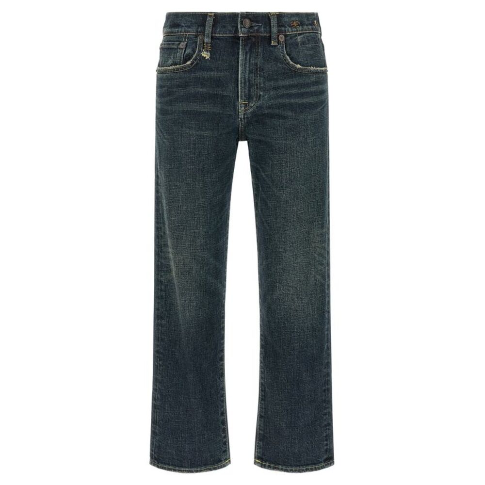 R13 Blue Cotton Straight-Leg Women's Jeans